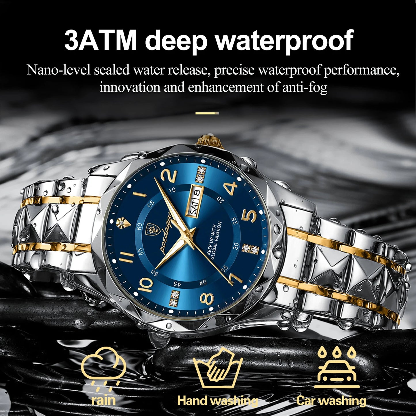 POEDAGAR Luxury Men Quartz Watch